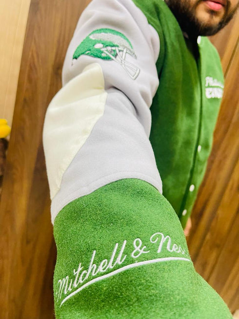 Mitchell & Ness Philadelphia Eagles NWT Princess Diana Varsity Jacket NFL 90's Letterman Jersey REPLICA